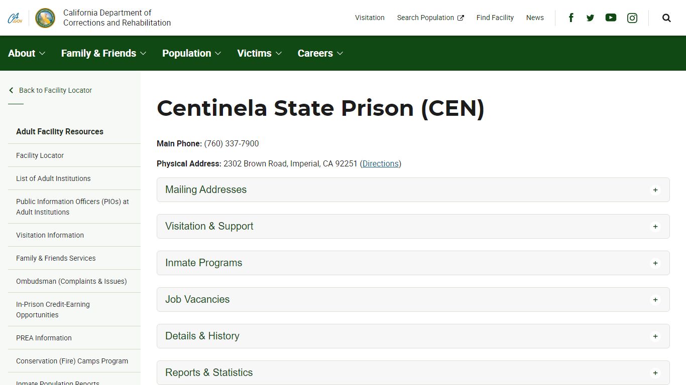 Centinela State Prison (CEN) - California Department of Corrections and ...